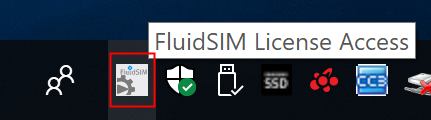 FluidSIM 5 License Access in the Windows 10 task bar
