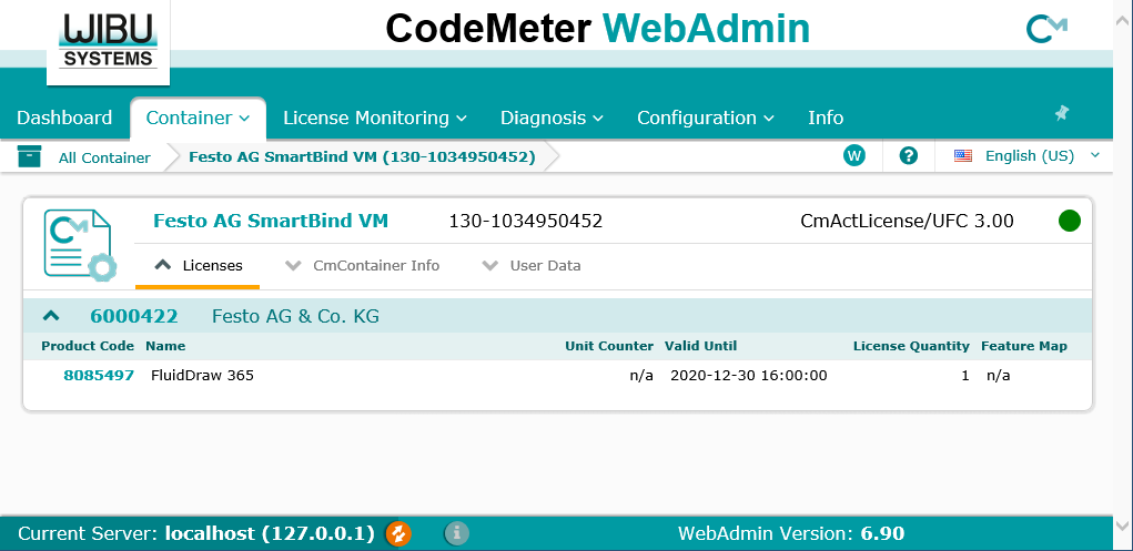 Display of the expiration date of a license in WebAdmin