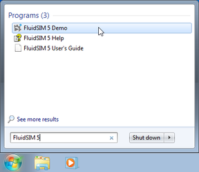 FluidSIM 5 Demo in Windows 7 Search