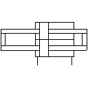 Zylinder, doppeltwirkend, mit zwei durchgehenden Kolbenstangen und doppeltem Joch