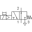 3/2-way solenoid valve, normally open