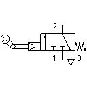 3/2-way idle return roller valve, normally closed